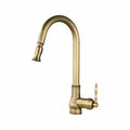 Robinet de Cuisine Vintage avec Douchette en Laiton couleur or