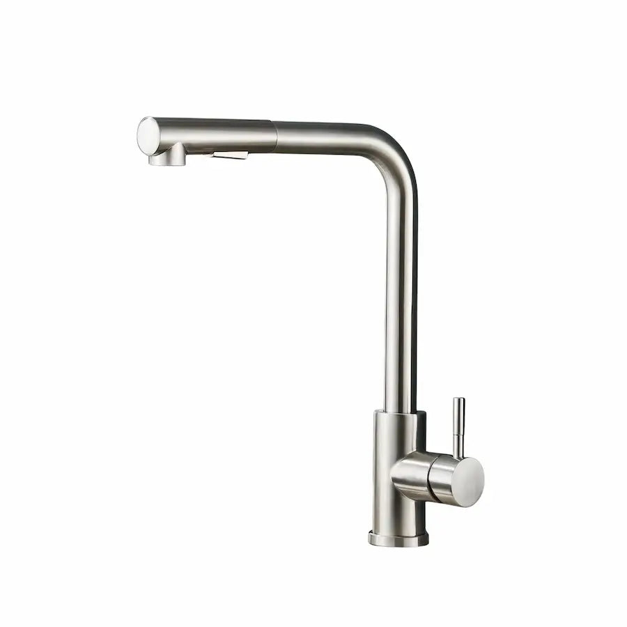 Robinet de Cuisine au Design Contemporain avec Douchette couleur nickel brossé