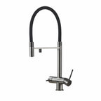 Robinet de Cuisine 3 Voies en Laiton avec Double Bec couleur gris mat