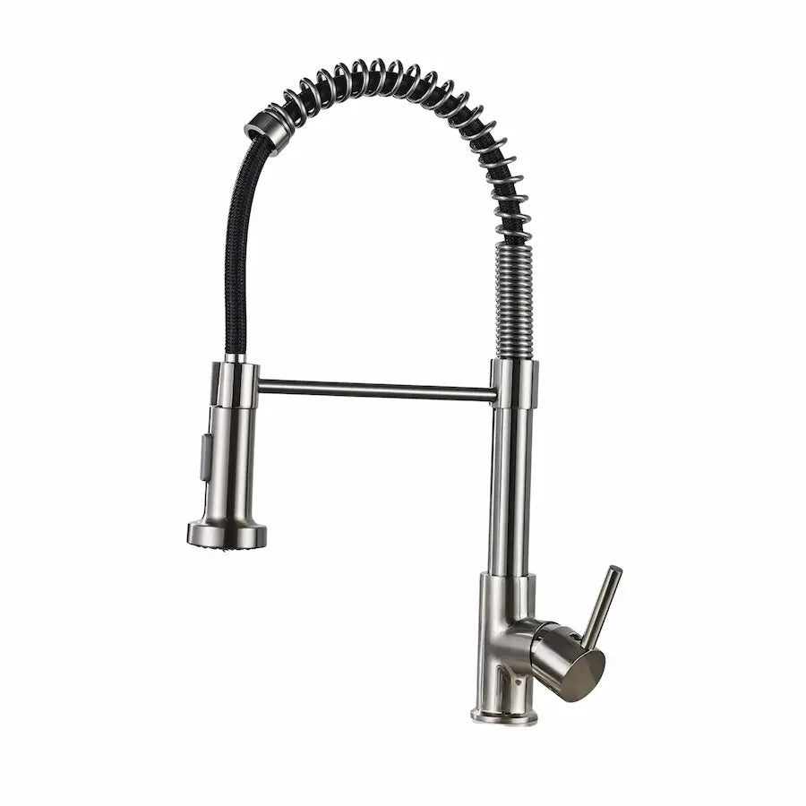 Robinet de Cuisine en Laiton avec Douchette couleur nickel brossé