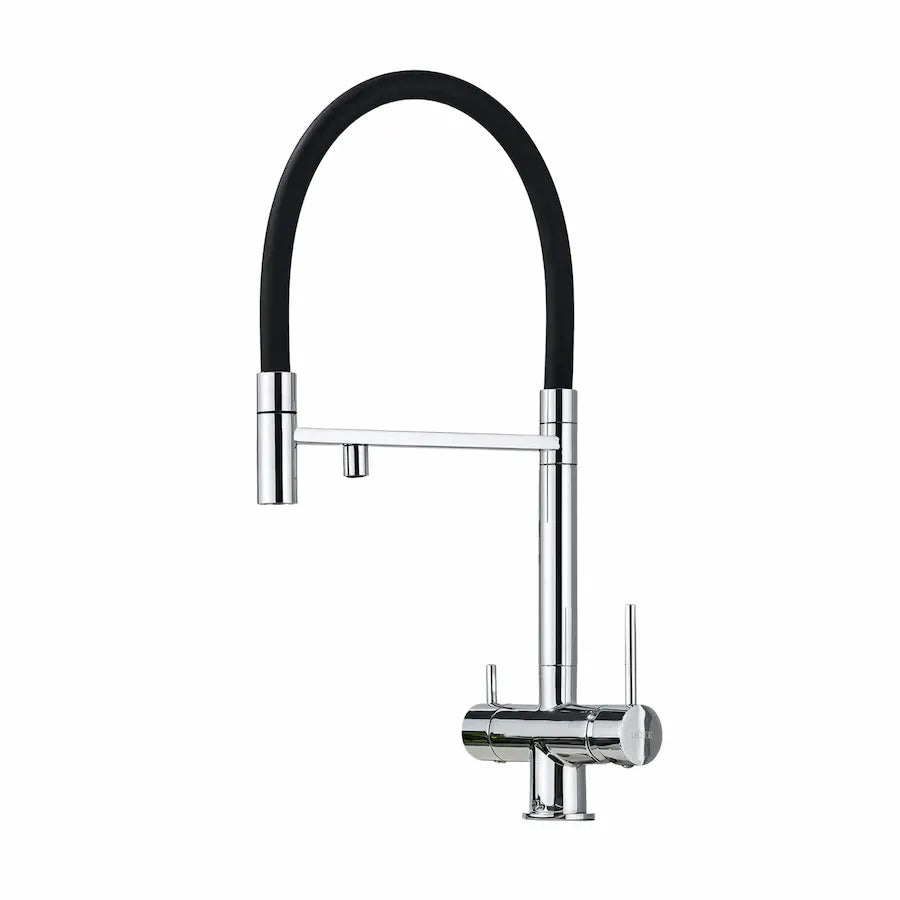 Robinet de Cuisine 3 Voies en Laiton avec Double Bec couleur chrome