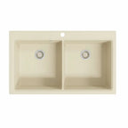 Évier de Cuisine en Granit Composite Double Bac couleur beige
