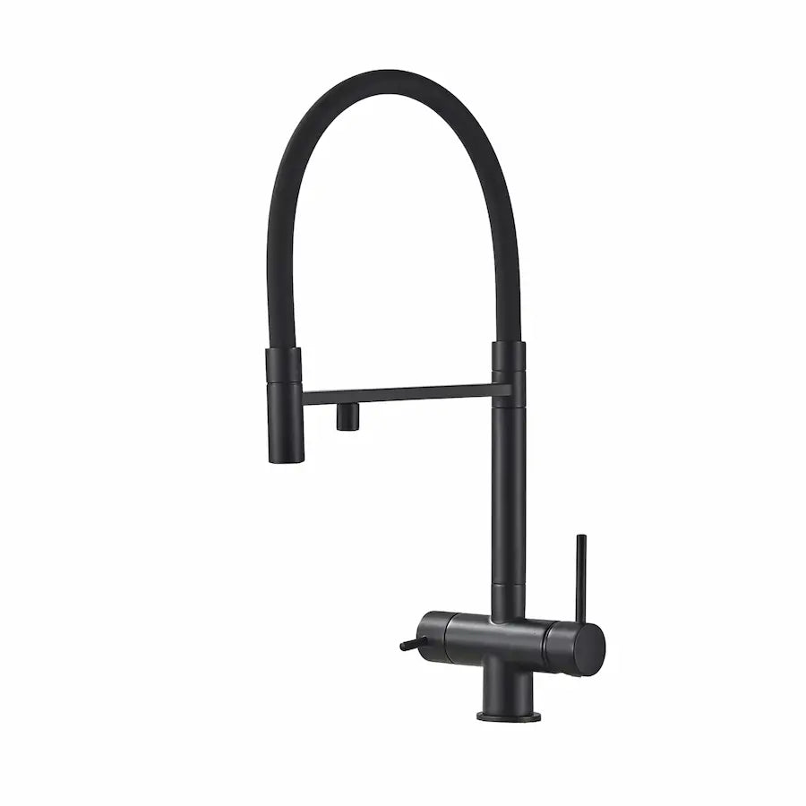 Robinet de Cuisine 3 Voies en Laiton avec Double Bec couleur noir