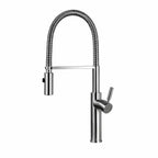 Robinet de Cuisine avec Douchette en Laiton Design Contemporain couleur nickel brossé