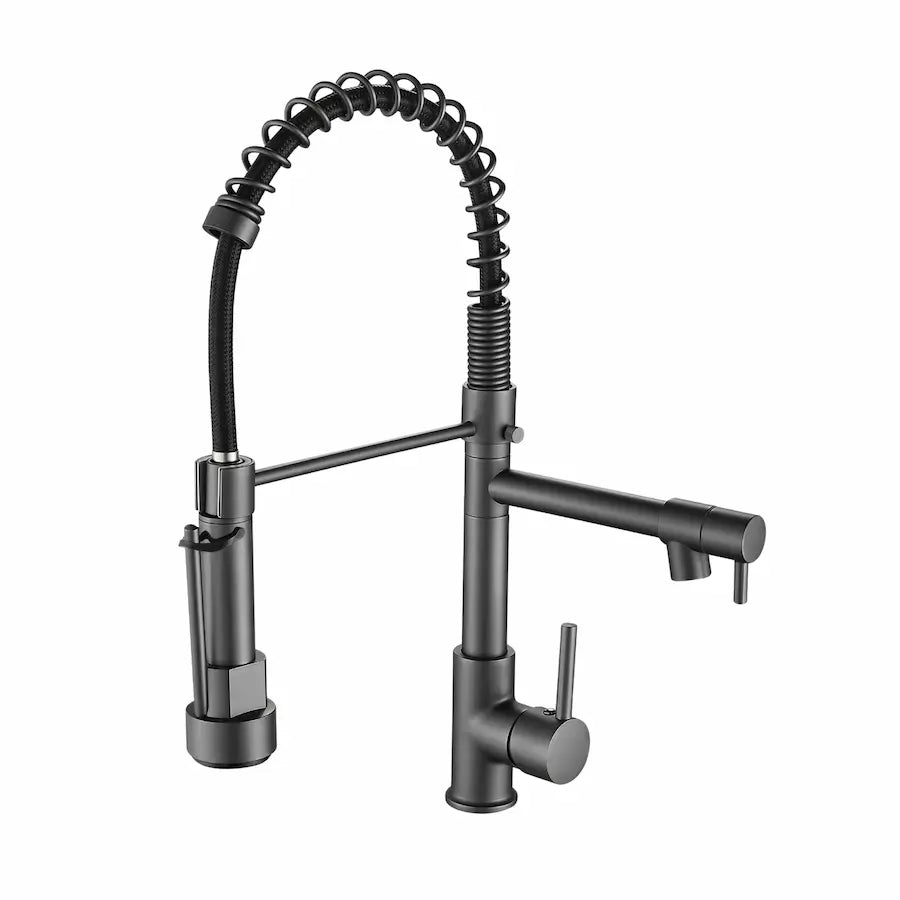 Robinet de Cuisine Design en Laiton avec Douchette couleur gris foncé