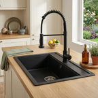 Robinet de Cuisine en Laiton avec Douchette couleur noir évier moderne