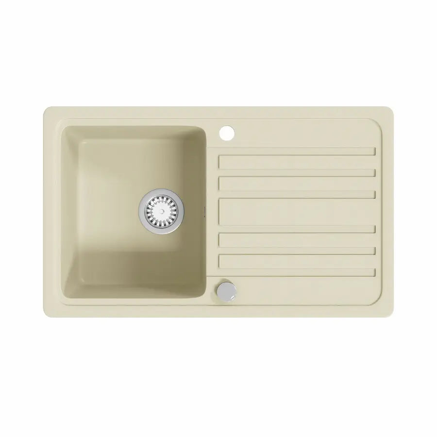 Évier de Cuisine en Granit Composite Bac Simple couleur beige