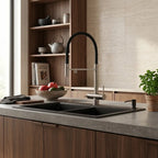 Robinet de Cuisine 3 Voies en Laiton avec Double Bec couleur gris évier