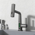 Mitigeur Robinet cascade design inox brossé avec écran LED température 38°C