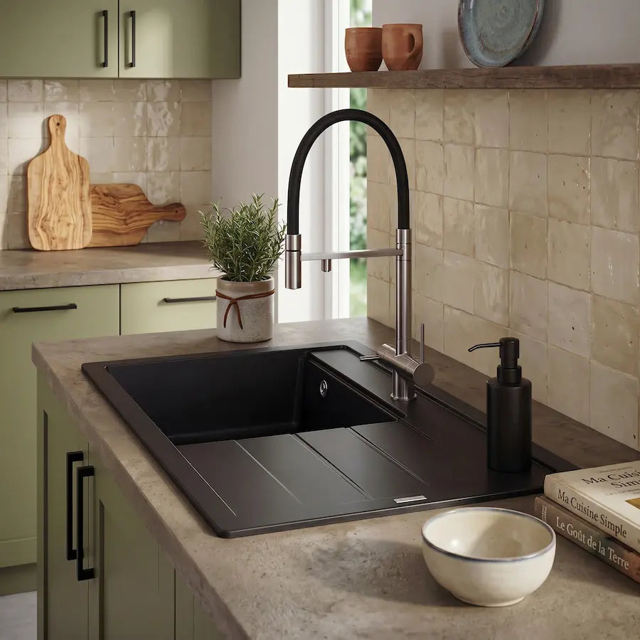 Robinet de Cuisine 3 Voies en Laiton avec Double Bec couleur chrome