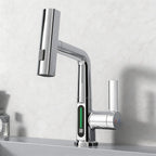 Mitigeur Robinet cascade chromé avec affichage digital LED et mitigeur eau chaude/froide